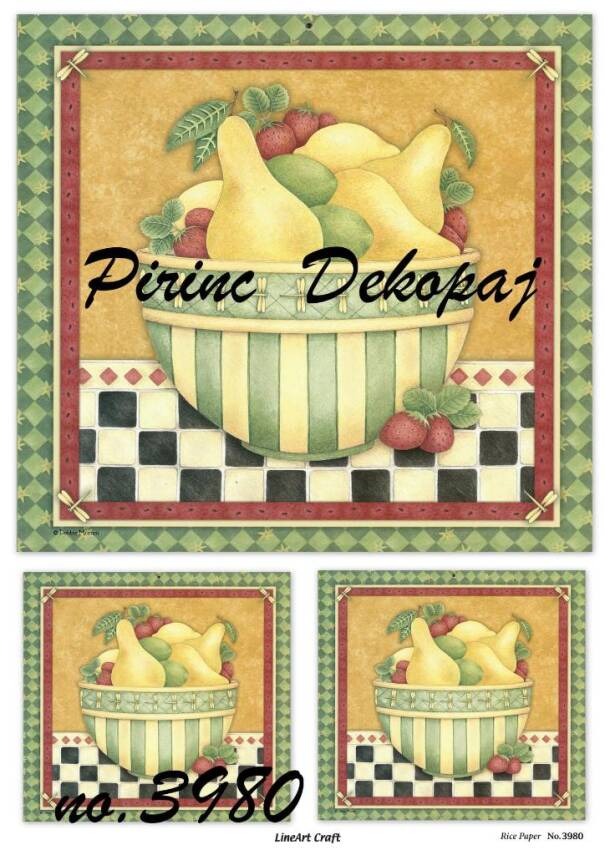 Meyve Desenli Pirinç Dekopaj Model : 3980 - 1