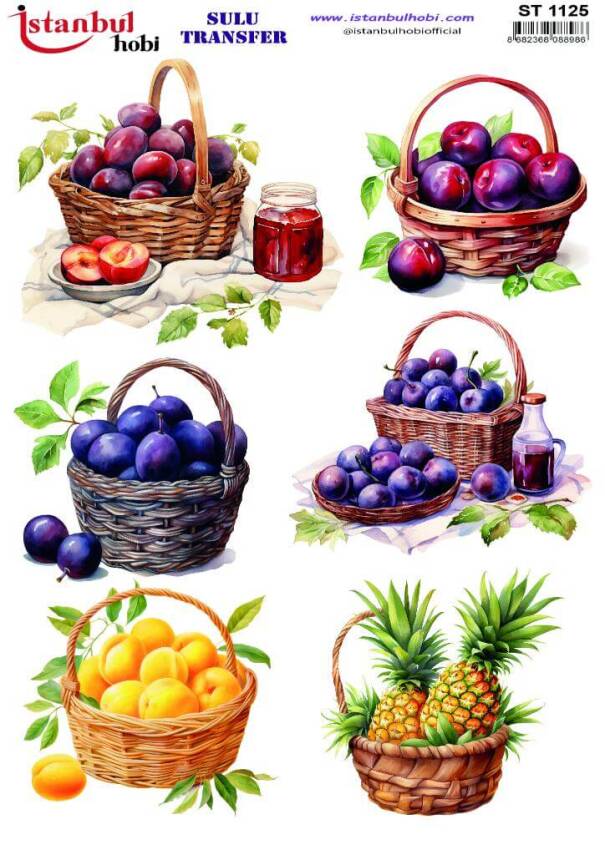 Meyve Desenli Sulu Transfer Kağıdı STI-1125 - 1
