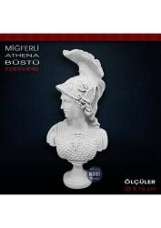 Miğferli Athena Büstü Heykeli (33x16 cm) Ham Polyester - Tual Hobi Sanat