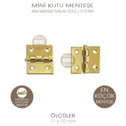 Mini Menteşe En Küçük Boy (11x10 mm) Parlak Gold - Tual Hobi Sanat