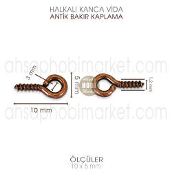 Minik Kanca Vida 50 Adet Takı Epoksi Tasarımı (10x5 mm) Antik Bakır - Tual Hobi Sanat (1)