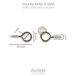 Minik Kanca Vida 50 Adet Takı Epoksi Tasarımı (10x5 mm) Parlak Gümüş - Tual Hobi Sanat (1)