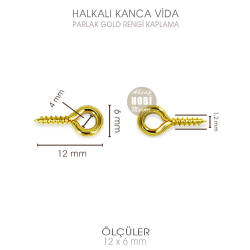 Minik Kanca Vida 50 Adet Takı Epoksi Tasarımı (12x6 mm) Parlak Gold - Tual Hobi Sanat (1)
