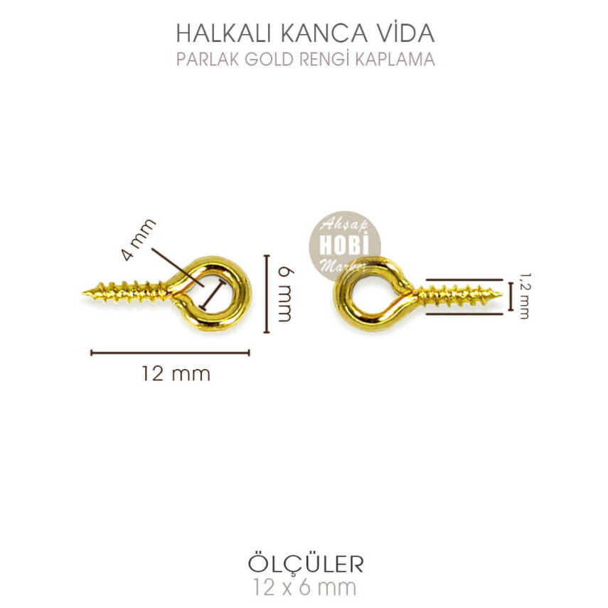 Minik Kanca Vida 50 Adet Takı Epoksi Tasarımı (12x6 mm) Parlak Gold - 2