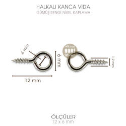 Minik Kanca Vida 50 Adet Takı Epoksi Tasarımı (12x6 mm) Parlak Gumus - Tual Hobi Sanat (1)