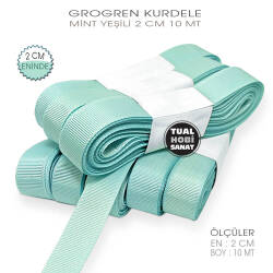 Mint Yeşili Grogren Kurdele (Genişlik 2 cm) 10 Metre - Tual Hobi Sanat