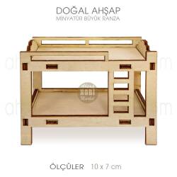 Minyatür Büyük Ranza (10x7 cm) Doğal Ahşap - Tual Hobi Craft İst