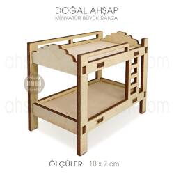 Minyatür Büyük Ranza (10x7 cm) Doğal Ahşap - Tual Hobi Craft İst (1)