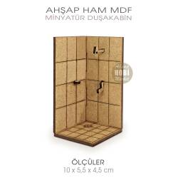 Minyatür Duşakabin (10x5,5 cm) Ahşap Lazer Kesim - Tual Hobi Sanat