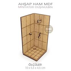Minyatür Duşakabin (10x5,5 cm) Ahşap Lazer Kesim - Tual Hobi Sanat (1)
