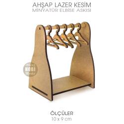 Minyatür Elbise Askısı (10x9 cm) Ahşap Lazer Kesim - Tual Hobi Sanat (1)