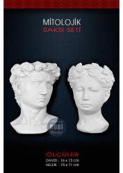 Mitolojik Saksı Seti (2 Parça) David ve Helen Saksı - Tual Hobi Sanat