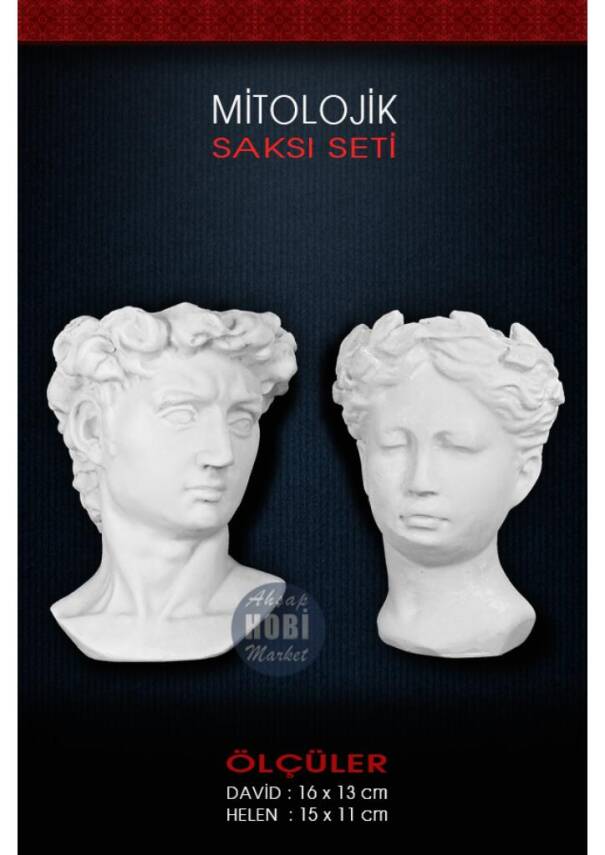 Mitolojik Saksı Seti (2 Parça) David ve Helen Saksı - 1