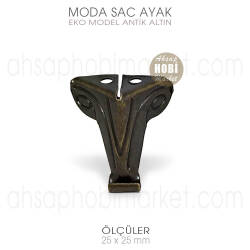Moda Sac Kutu Sandık Ayağı Ekonomik (25x25 mm) Antik Altın - Tual Hobi Sanat