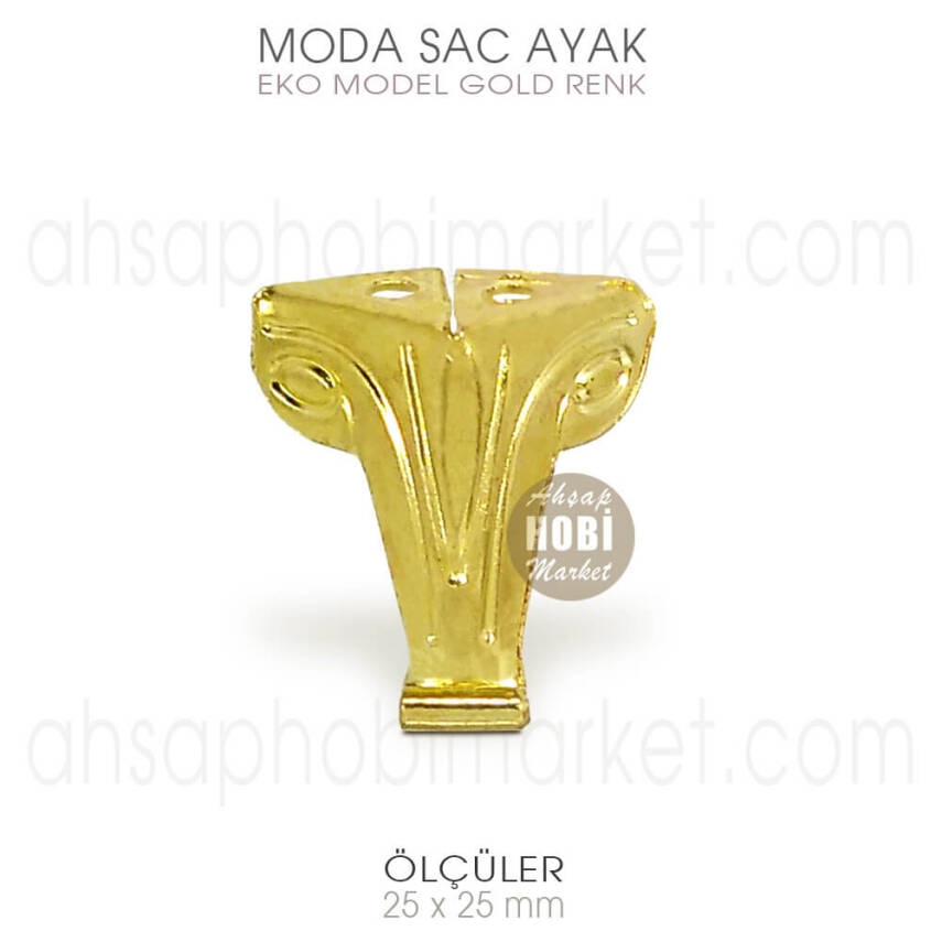 Moda Sac Kutu Sandık Ayağı Ekonomik (25x25 mm) Gold - 1