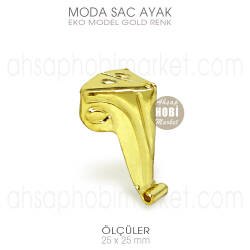 Moda Sac Kutu Sandık Ayağı Ekonomik (25x25 mm) Gold - Tual Hobi Sanat (1)