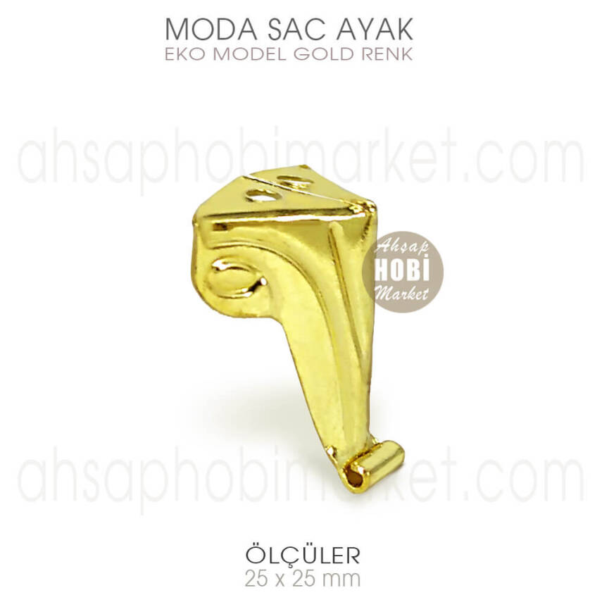 Moda Sac Kutu Sandık Ayağı Ekonomik (25x25 mm) Gold - 2