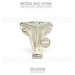 Moda Sac Kutu Sandık Ayağı Ekonomik (25x25 mm) Gümüş - Tual Hobi Sanat