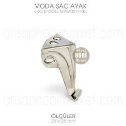 Moda Sac Kutu Sandık Ayağı Ekonomik (25x25 mm) Gümüş - Tual Hobi Sanat (1)