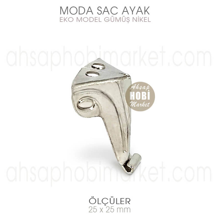 Moda Sac Kutu Sandık Ayağı Ekonomik (25x25 mm) Gümüş - 2