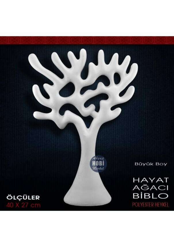 Modern Hayat Ağacı Biblo Küçük (33x24 cm) Ham Polyester - 1