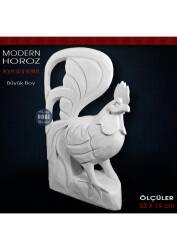 Modern Horoz Biblo Heykeli (33X19 cm) Ham Polyester - Tual Hobi Sanat