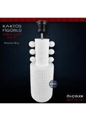 Modern Kaktüs Dev Abajur Altı (48x10 cm) Ham Polyester - Tual Hobi Sanat