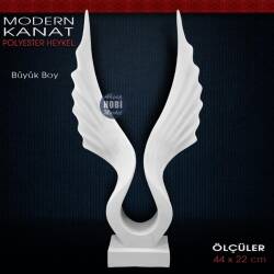 Modern Kanat Heykel Biblo (44x22 cm) Ham Polyester - Tual Hobi Sanat