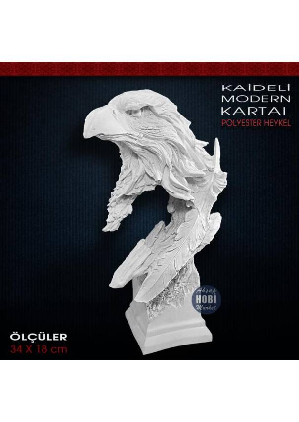 Modern Kartal Biblo Heykeli (34x18 cm) Ham Polyester - 1