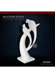 Modern Soyut Kuşlar Heykel Biblo (32X16 cm) Ham Polyester - Tual Hobi Sanat