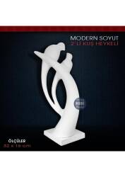 Modern Soyut Kuşlar Heykel Biblo (32X16 cm) Ham Polyester - Tual Hobi Sanat (1)