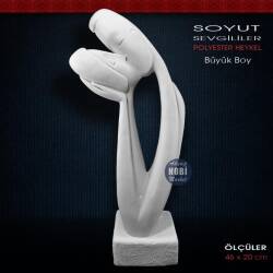 Modern Soyut Sevgililer Biblo (46x20cm) Ham Polyester - Tual Hobi Sanat