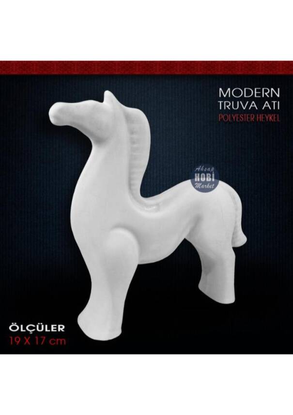 Modern Turuva Atı Biblo (19x17 cm) Ham Polyester - 2