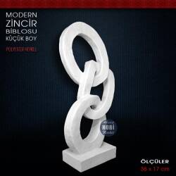 Modern Zincir Biblo Heykeli Küçük Boy (36x17 cm) Ham Polyester - Tual Hobi Sanat