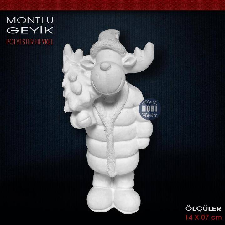 Montlu Geyik Biblo (14x7 cm) Ham Polyester - 1