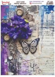 Mor Çiçek Desenli Pirinç Dekopaj Model : PT 00139 - Tual Hobi Craft İst