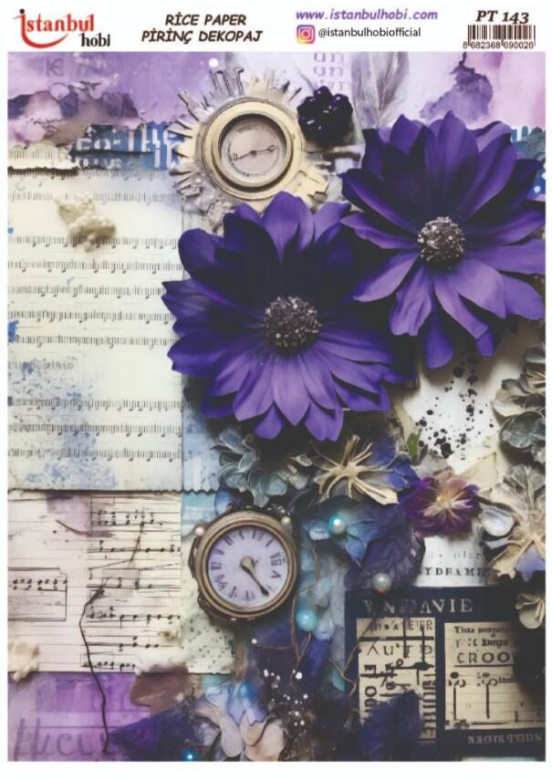 Mor Çiçek Desenli Pirinç Dekopaj Model : PT 00143 - 1