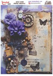 Mor Çiçek Desenli Pirinç Dekopaj Model : PT 00159 - Tual Hobi Craft İst