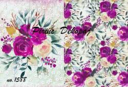 Mor Çiçekli Pirinç Dekopaj Model : 1588 - Line Art