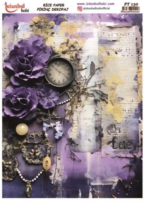 Mor Gül Desenli Pirinç Dekopaj Model : PT 00130 - 1