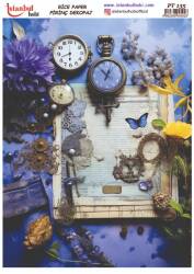 Mor Kasımpatı Desenli Pirinç Dekopaj Model : PT 00135 - Tual Hobi Craft İst