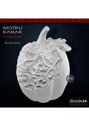 Motifli Kabak Biblo Heykeli (28x20 cm) Ham Polyester - Tual Hobi Sanat