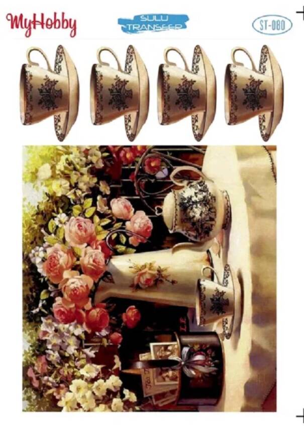 My Hobby Çay Kahve Desenli Sulu Transfer ST-080 - 1