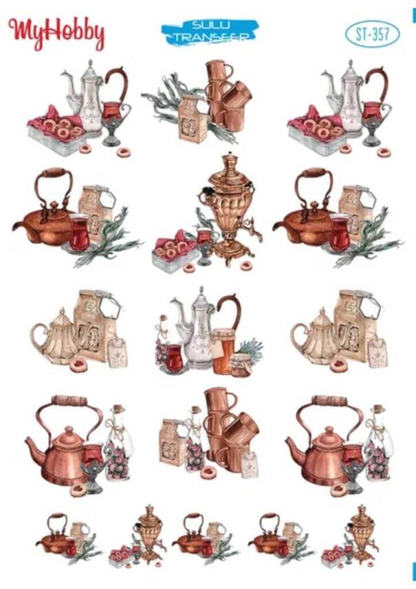 My Hobby Çay Kahve Desenli Sulu Transfer ST-357 - 1