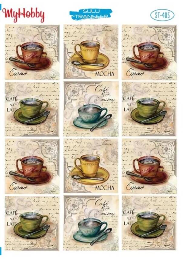 My Hobby Çay Kahve Desenli Sulu Transfer ST-405 - 1