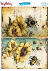 My Hobby Çiçek Arı Desenli Sulu Transfer ST-388 - MyHobby