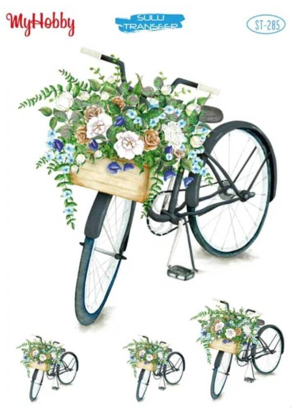 My Hobby Çiçek Bisiklet Desenli Sulu Transfer ST-285 - 1