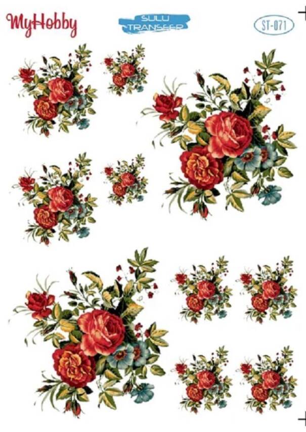 My Hobby Çiçek Desenli Sulu Transfer ST-071 - 1