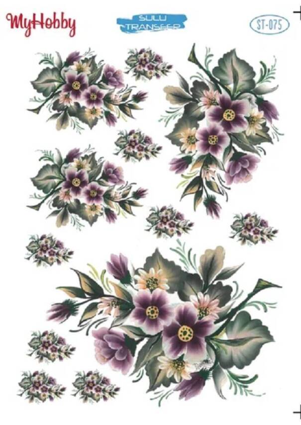 My Hobby Çiçek Desenli Sulu Transfer ST-075 - 1