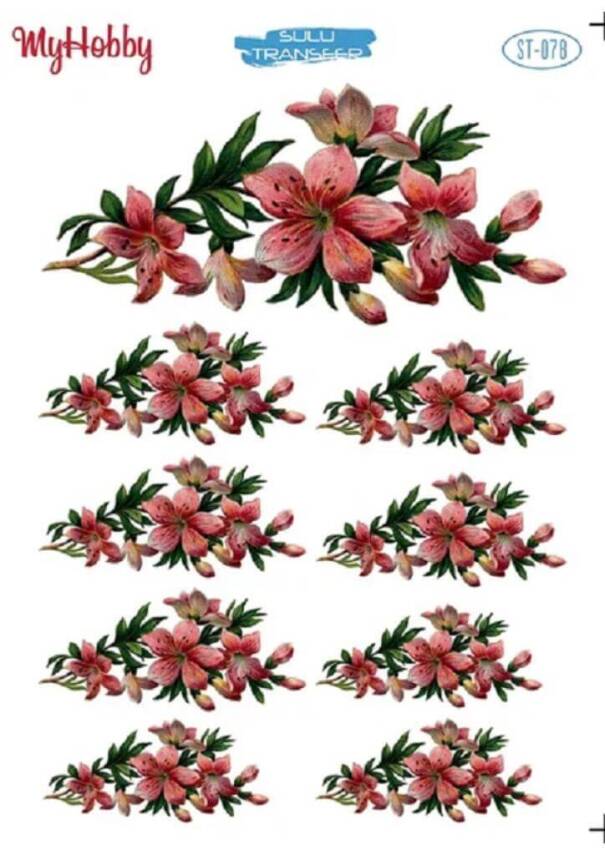 My Hobby Çiçek Desenli Sulu Transfer ST-078 - 1